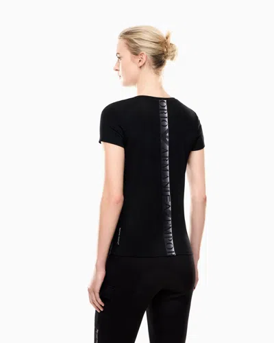 Ea7 Dynamic Athlete Crew-neck T-shirt In Natural Ventus7 Technical Fabric In Black