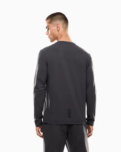 Ea7 Long-sleeved Cotton Core Identity T-shirt