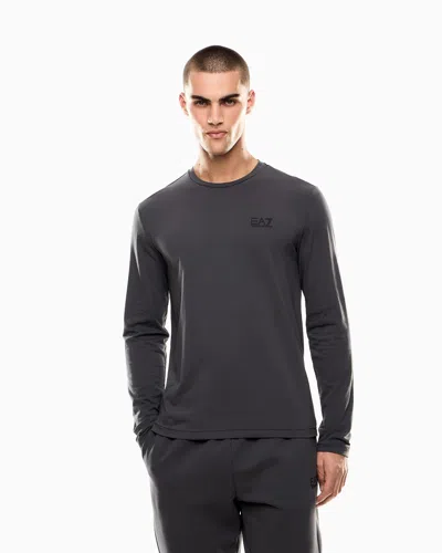 Ea7 Long-sleeved Cotton Core Identity T-shirt