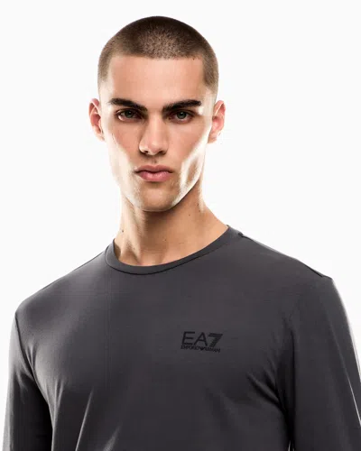 Ea7 Long-sleeved Cotton Core Identity T-shirt
