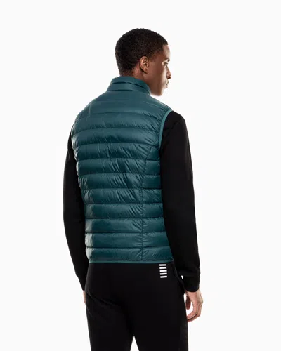 Ea7 Core Identity Packable Gilet In Blue