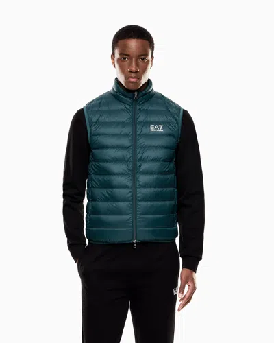 Ea7 Core Identity Packable Gilet In Blue