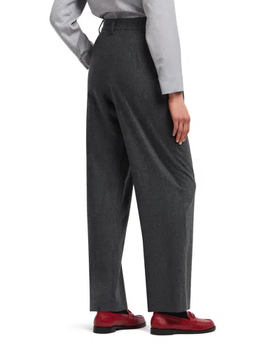 Emporio Armani Icon Wool Flannel Trousers With Pleats In Gray
