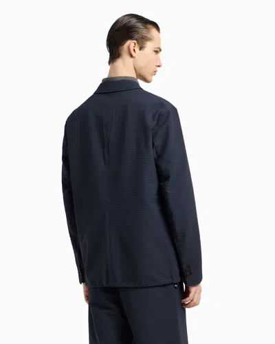 Emporio Armani Single-breasted Blazer Jacket In Blue