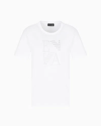 Emporio Armani Asv Winter Urbanism Capsule Collection Organic-jersey T-shirt With Logo Embroidery