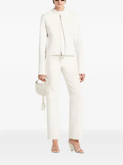 Courrèges City Zip-front Cropped Jacket In White