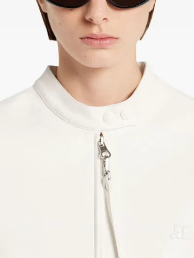 Courrèges City Zip-front Cropped Jacket In White