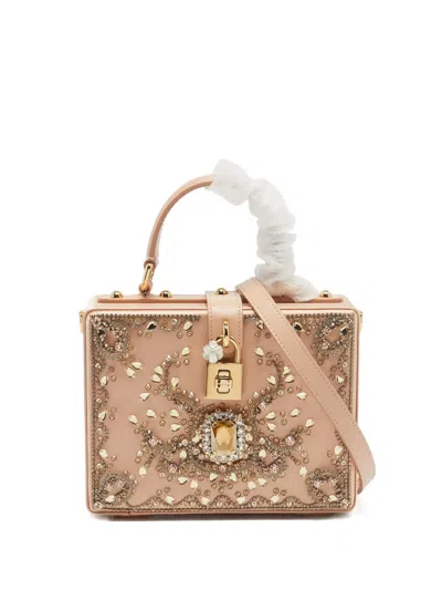 Pre-owned Dolce & Gabbana Crystal-embellishment Satin Box Bag