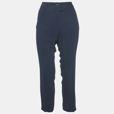 Pre-owned Joseph Navy Blue Stretch Crepe Ben Trousers M