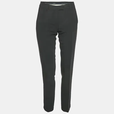 Pre-owned S'max Mara Black Crepe Tailored Trousers M