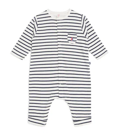 Petit Bateau Cotton Playsuit In Multi