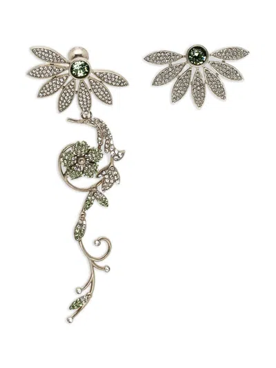 Pre-owned Burberry Flower Crystal Earrings