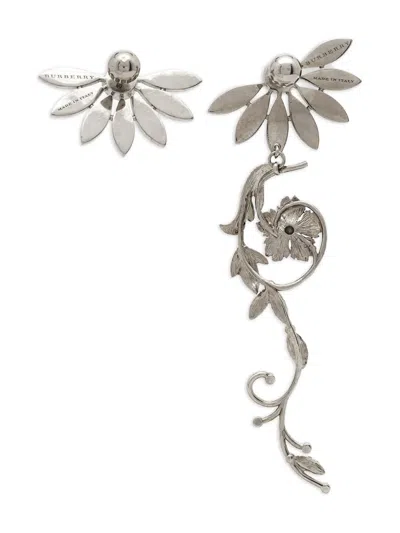 Pre-owned Burberry Flower Crystal Earrings