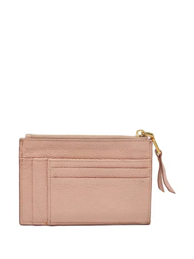 Pre-owned Miu Miu Leather Zip Card Holder