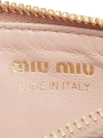Pre-owned Miu Miu Leather Zip Card Holder