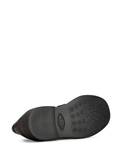 Tod's Rubber Sole Loafers Gold-tone Hardware In Brown
