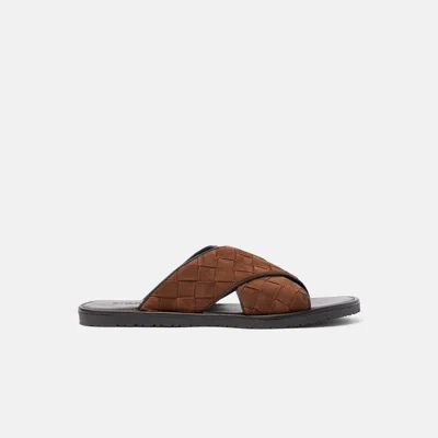 Scarosso Ettore Woven Sandals In Brown