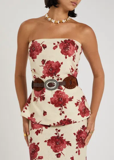 Andersons Belts Embellished Suede Concho Belt