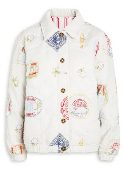 Damson Madder Claudia Embroidered Cotton Bomber Jacket