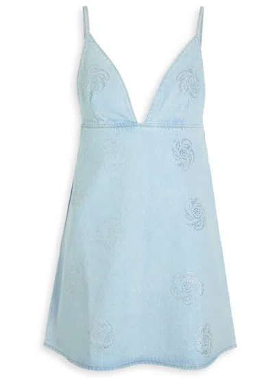 Rotate Birger Christensen Rotate Sunday Crystal-embellished Denim Mini Dress
