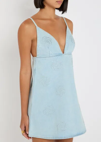 Rotate Birger Christensen Rotate Sunday Crystal-embellished Denim Mini Dress