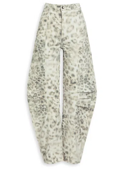 Rotate Birger Christensen Rotate Sunday Leopard-print Barrel-leg Jeans