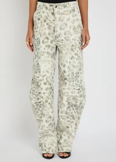 Rotate Birger Christensen Rotate Sunday Leopard-print Barrel-leg Jeans