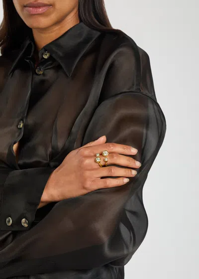 Alexis Bittar Asterales Crystal-embellished 14kt Gold-plated Ring