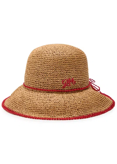 Damson Madder Logo-embroidered Straw Sun Hat