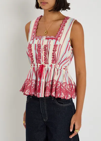 Damson Madder Amaya Striped Cotton Blouse