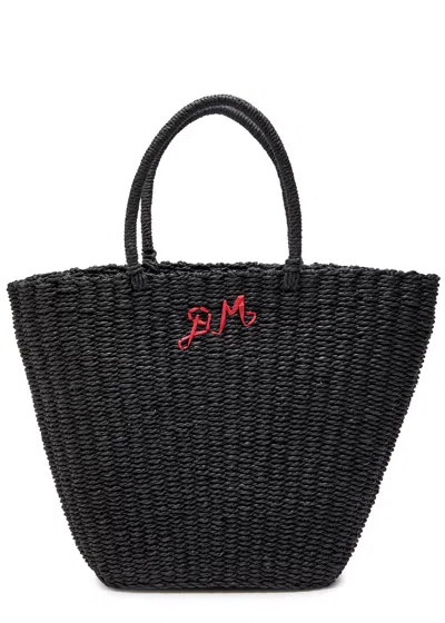 Damson Madder Logo Straw Tote Bag