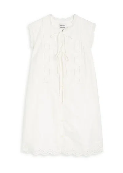 Damson Madder Blondey Embroidered Cotton Mini Dress