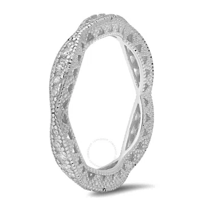 Kylie Harper Sterling Silver Stackable Vintage Swirl Eternity Band Ring