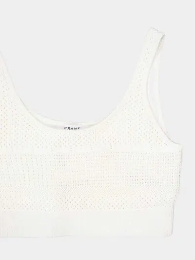 Frame Crochet-knit Cropped Top In White