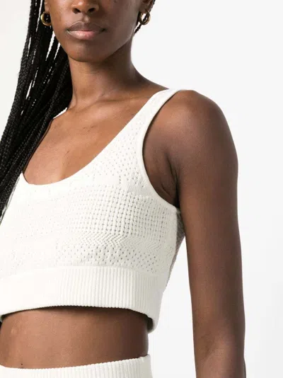 Frame Crochet-knit Cropped Top In White