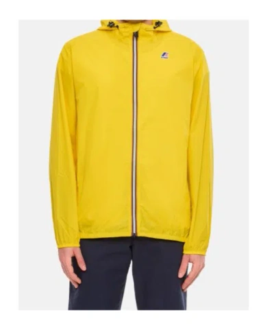 K-way Man Jacket Acid Green Size Xxs Polyamide In Yellow