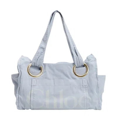 Chloé Logo Printed Plage Tote Bag
