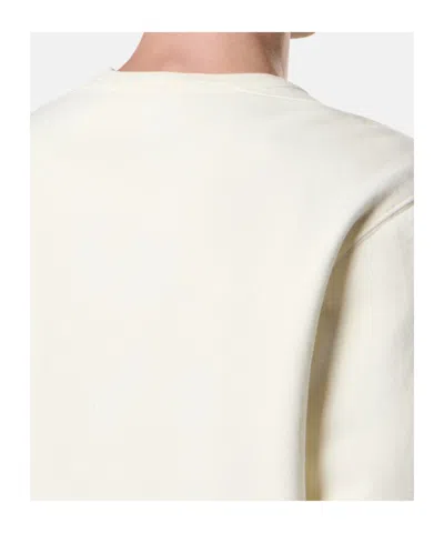 Stone Island Regular-fit Crewneck Sweatshirt With Ribbed Inserts In Yellow