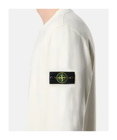 Stone Island Regular-fit Crewneck Sweatshirt With Ribbed Inserts In Yellow