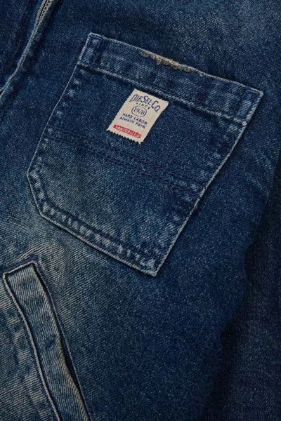 Diesel Jomox-fur Jacket In Blue