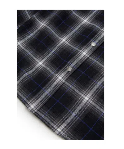 Diesel Camicia In Flanella Allover Check Con Logo In Multi