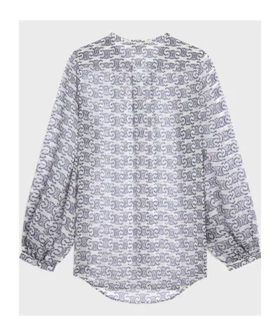 Celine Romy Blouse In Silk Crepon In Gray