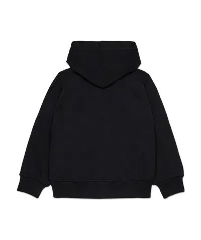 Diesel Logo-print Zip-up Hoodie In Black