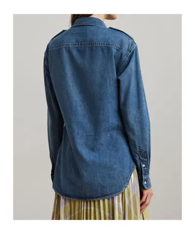 Ralph Lauren Long Sleeve Denim Shirt In Blue