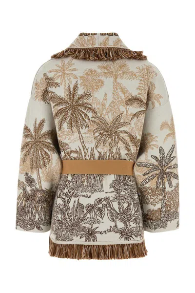 Alanui Jungle Toile De Jouy Sweaters And Cardigans Multicolor In Brown