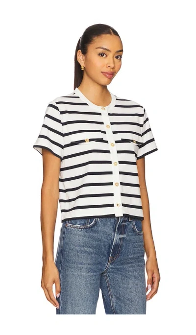 Frame The Jersey Striped Top In Cream Multi
