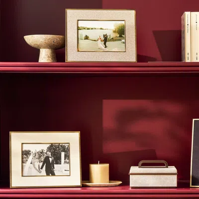 Addison Ross Sophie Paterson Photo Frame Cream Velvet 5 X 7" In Brown
