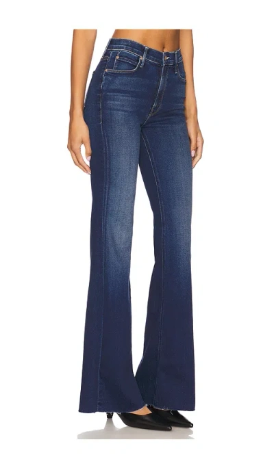 Mother Womens Did You Bring Me Anythin The Bookie Heel Straight-leg High-rise Denim Jeans In Blue
