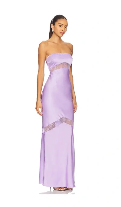 Runaway The Label Melrose Strapless Maxi Dress In Purple