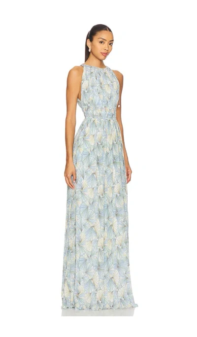 Veronica Beard Yardley Floral Pleated Chiffon Gown